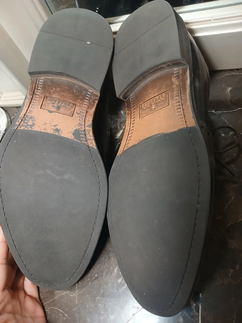 Stafford Brown Leather Wingtip Oxfords